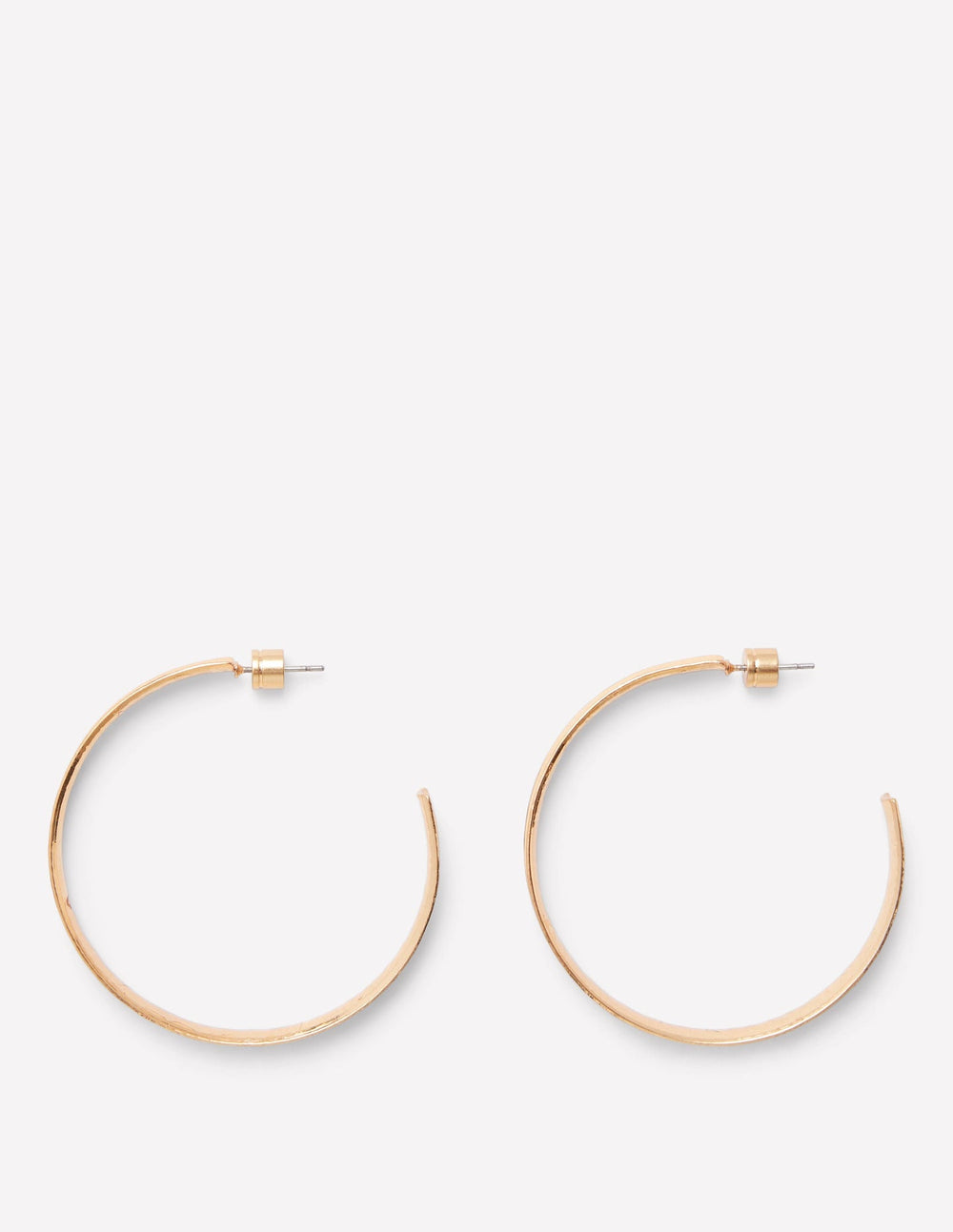 Large Hammered Hoop Earrings - Gold