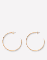 Large Hammered Hoop Earrings - Gold