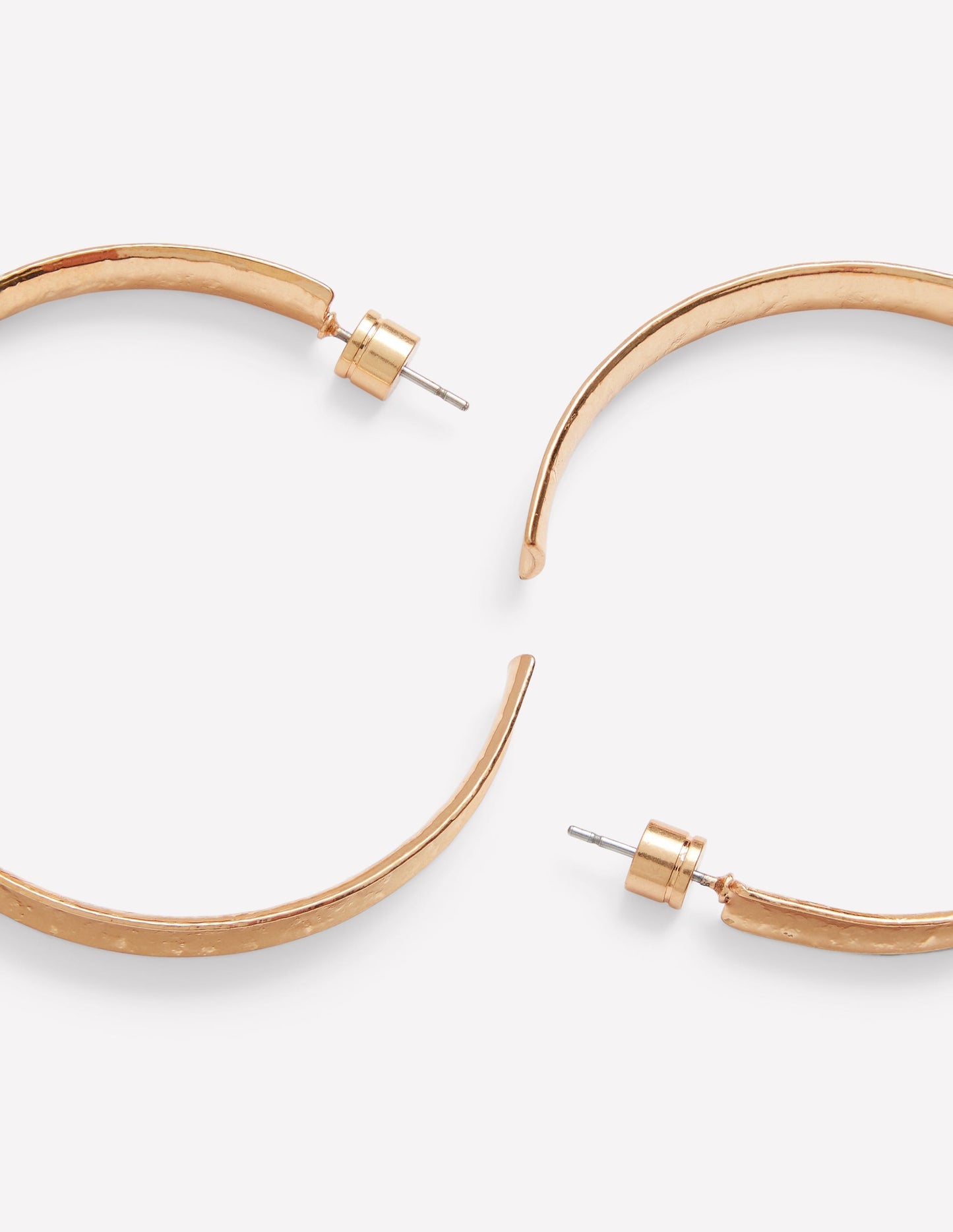 Large Hammered Hoop Earrings - Gold