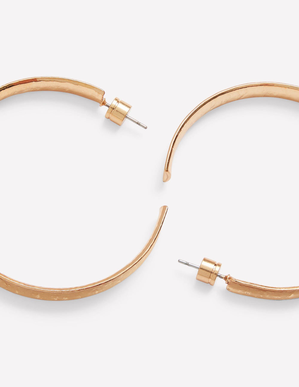 Large Hammered Hoop Earrings - Gold