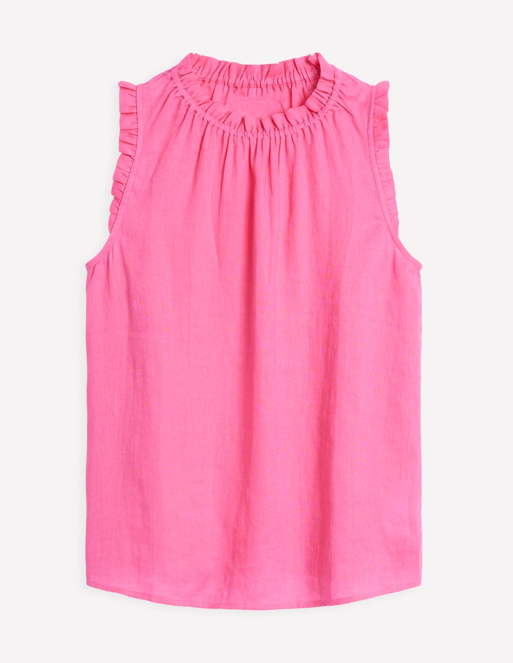 Sophie Ruffle Linen Top - Pink Rose