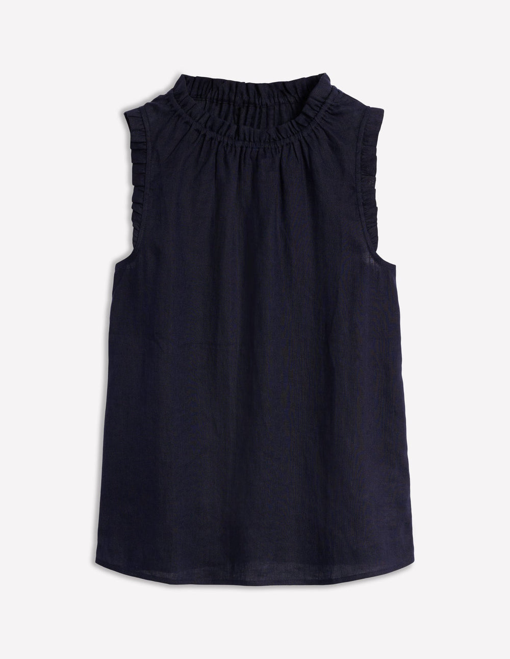 Sophie Ruffle Linen Top - Navy
