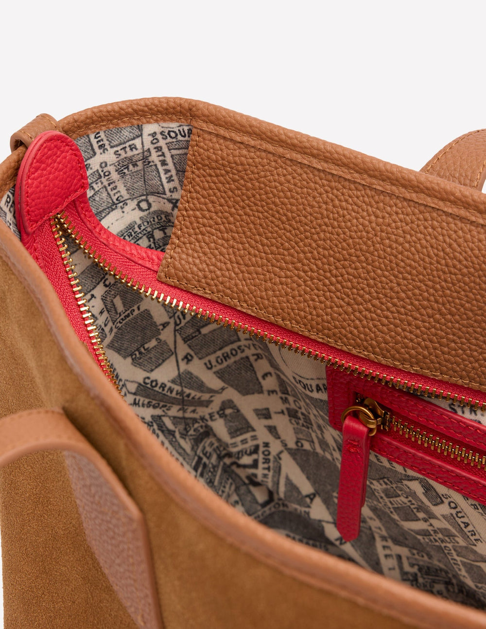 Suede Tote Bag - Tan