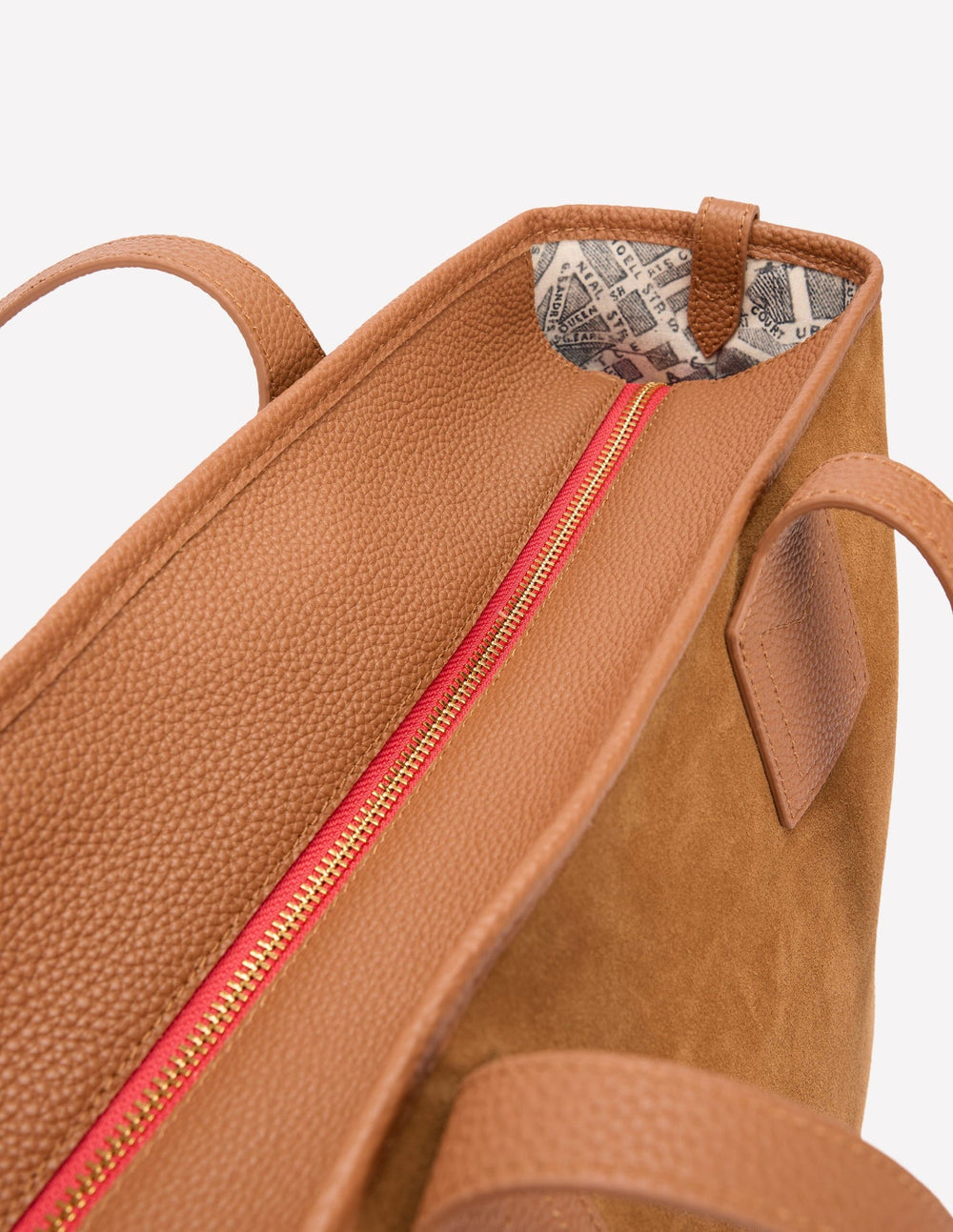 Suede Tote Bag - Tan