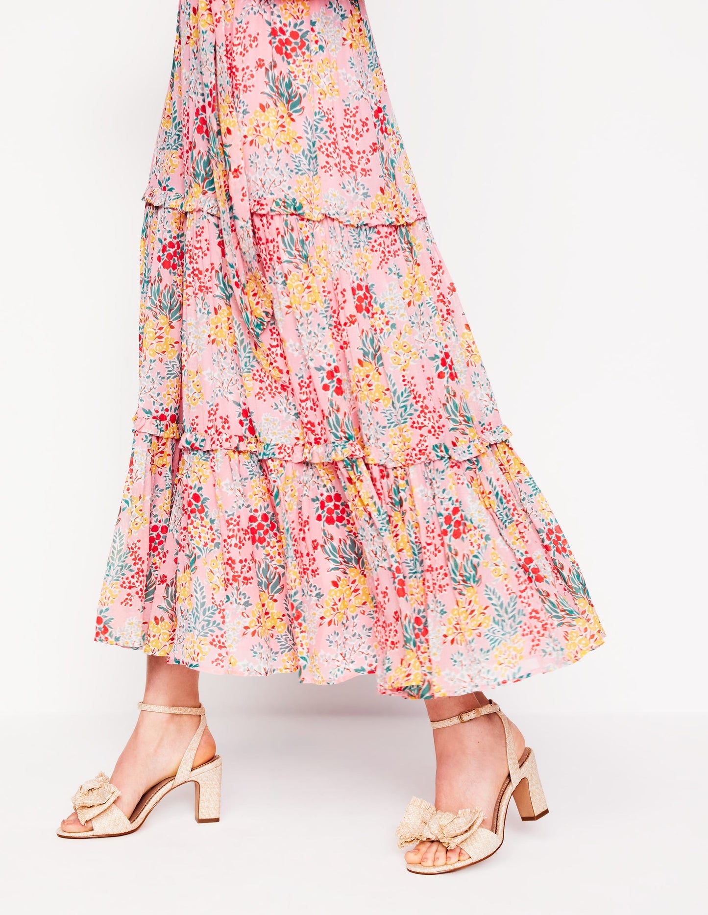 Bow Heeled Sandals - Natural