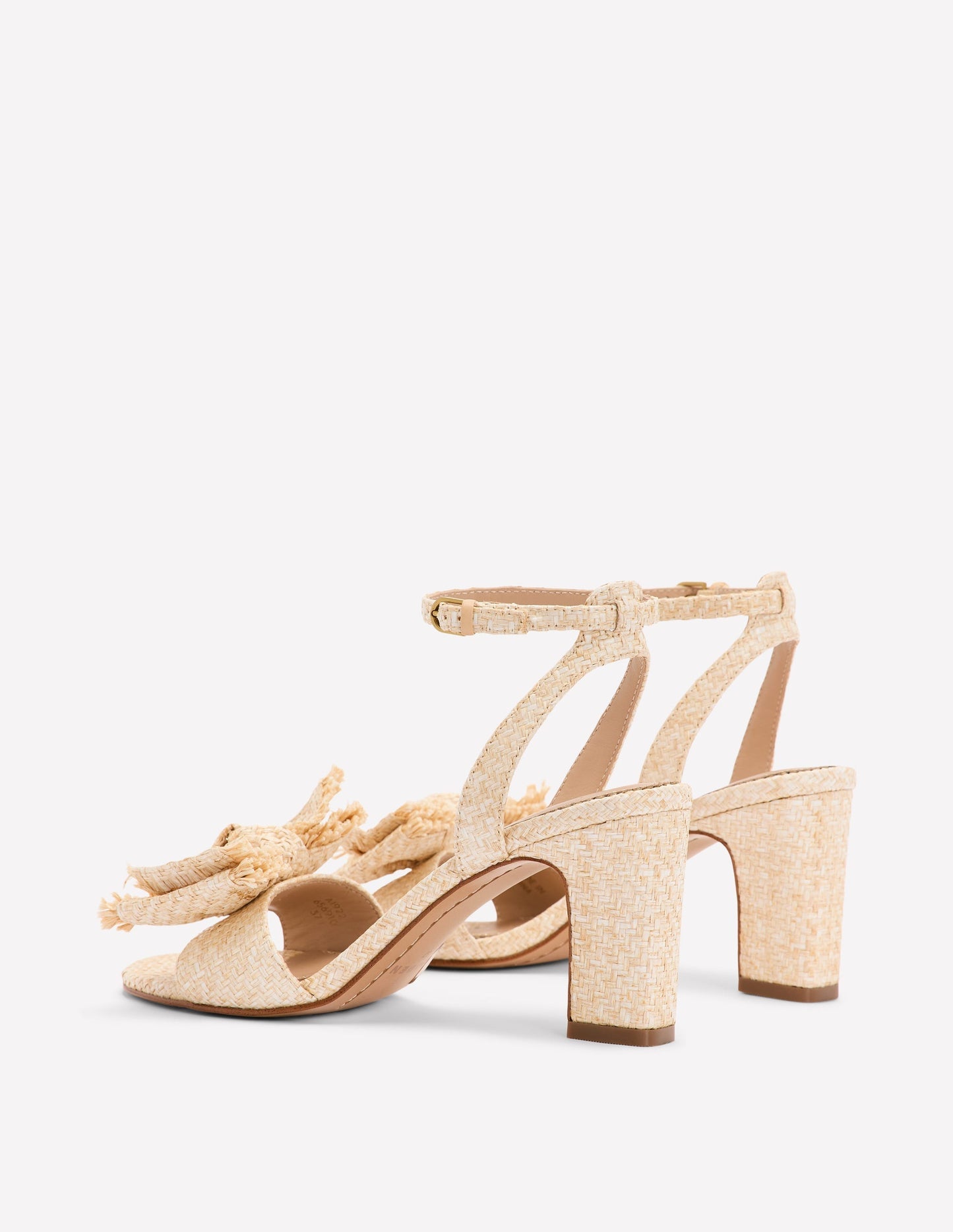 Bow Heeled Sandals - Natural