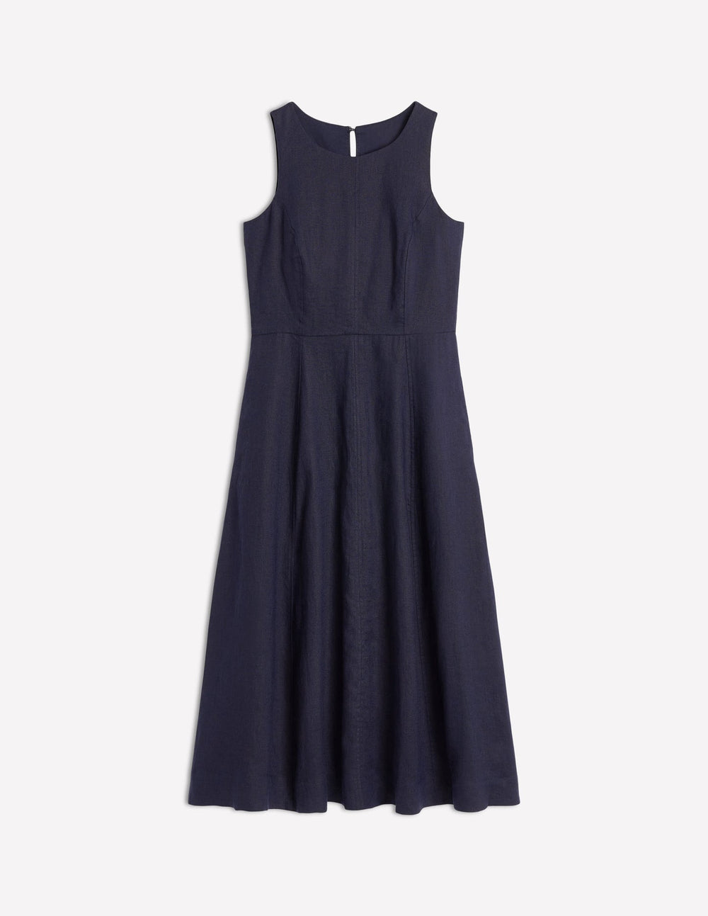 Carla Linen Midi Dress - Navy