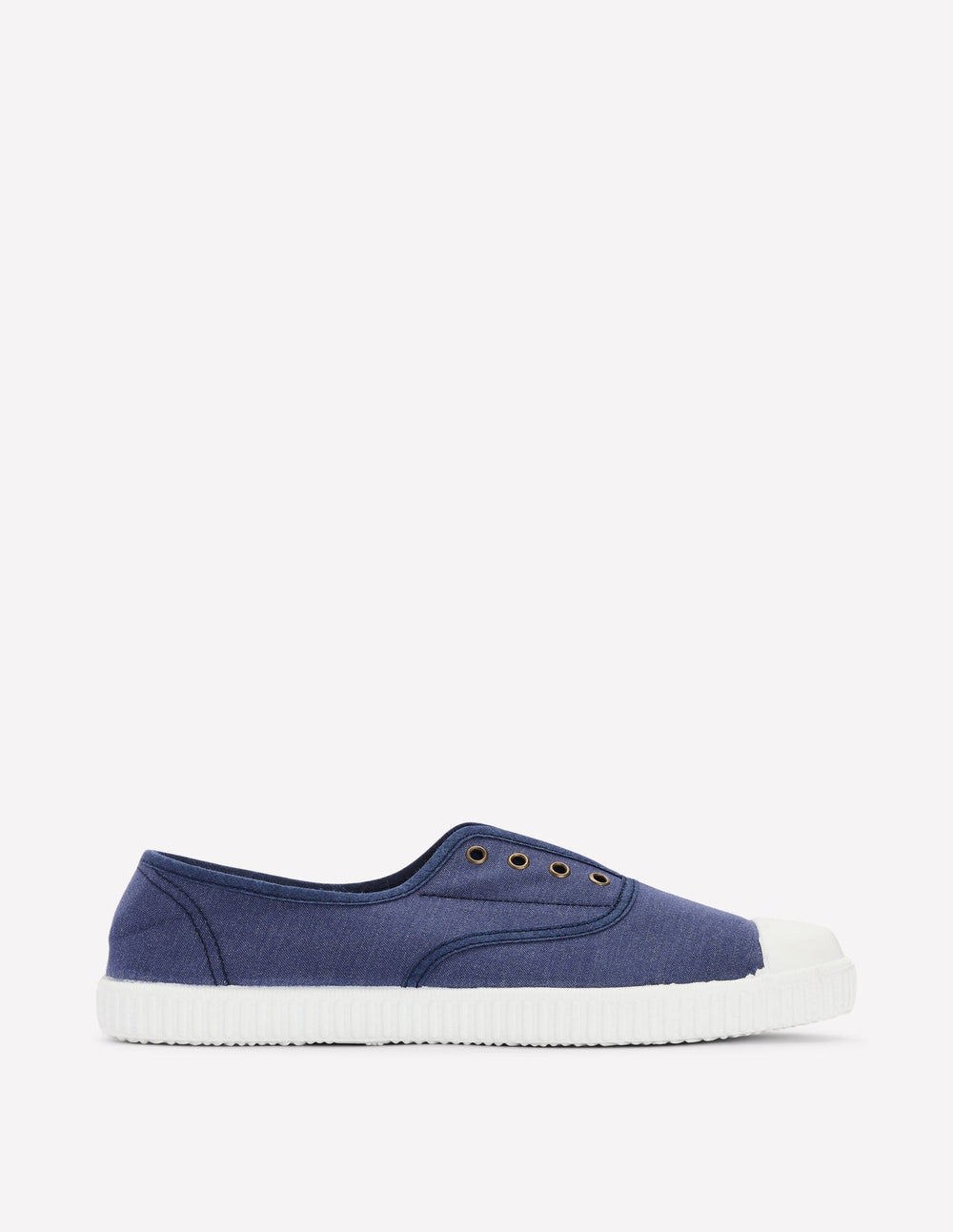 Laceless Canvas Plimsoll - Navy