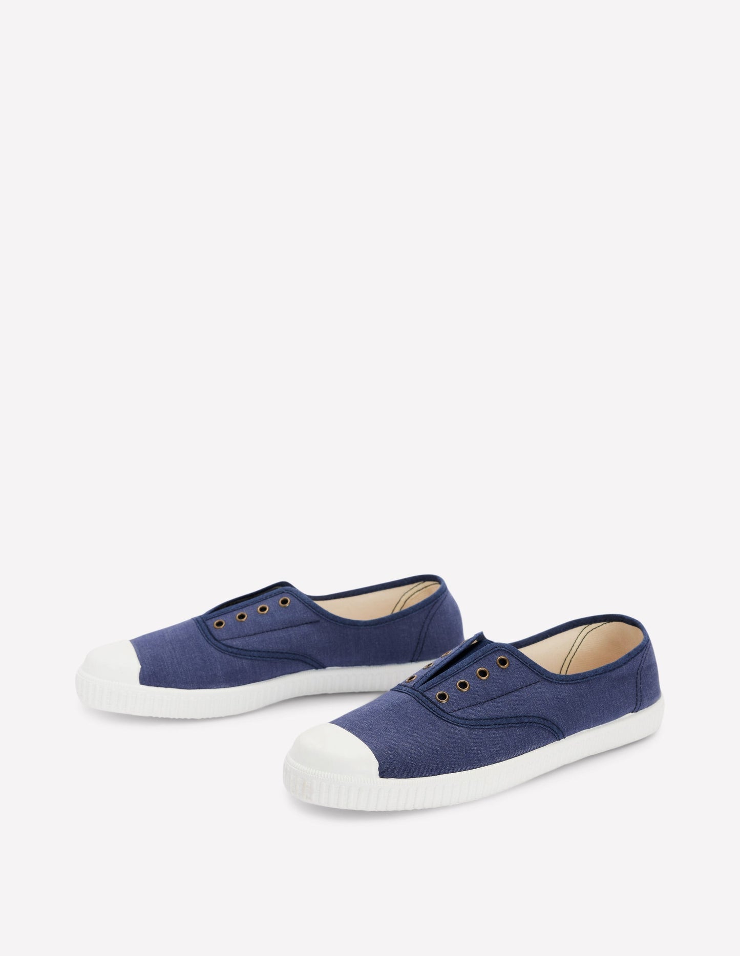 Laceless Canvas Plimsoll - Navy