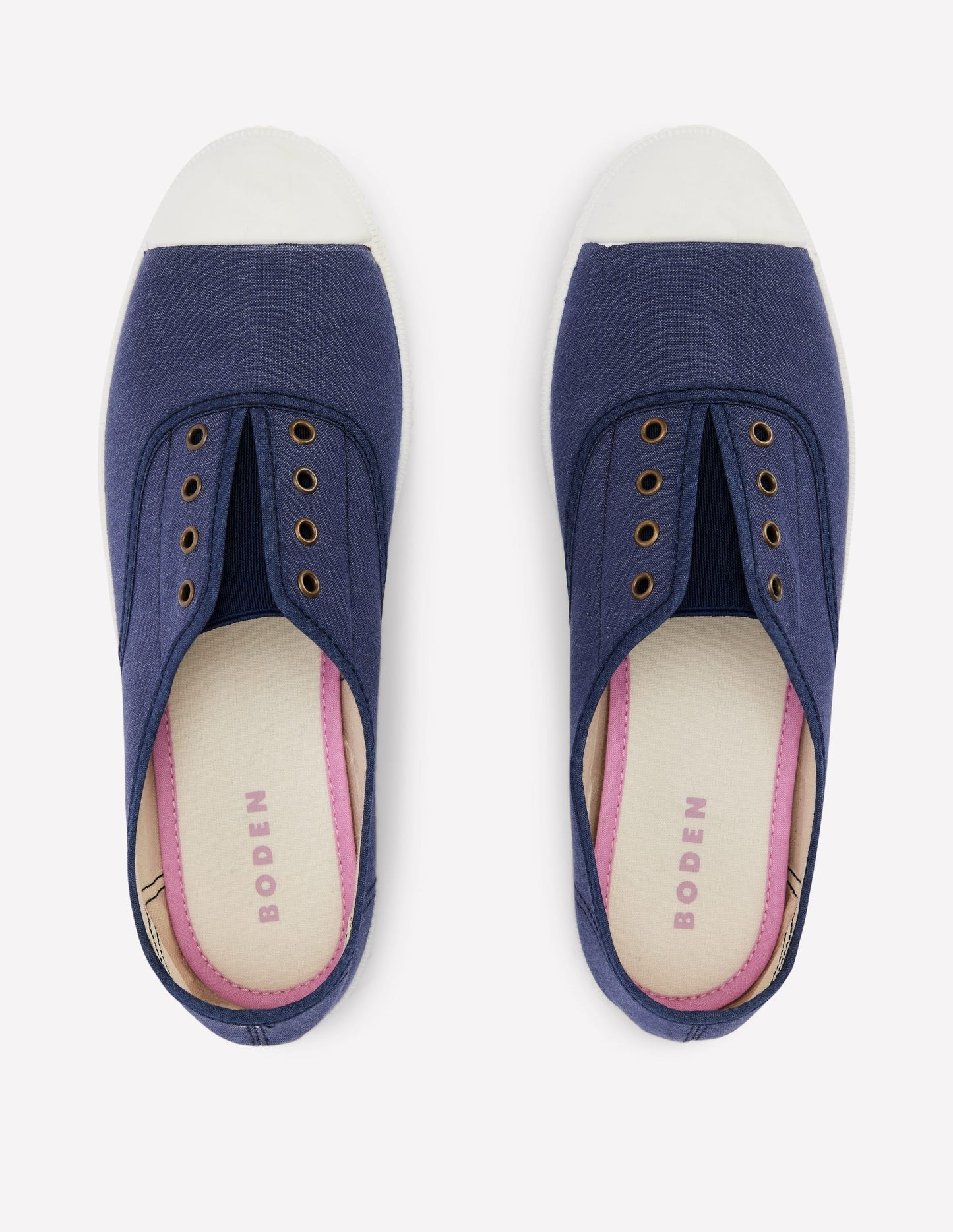 Laceless Canvas Plimsoll - Navy