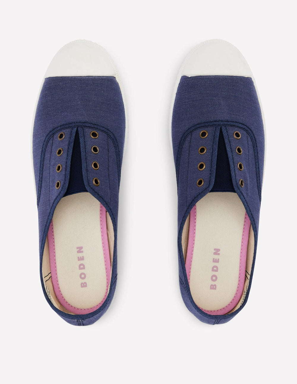 Laceless Canvas Plimsoll - Navy