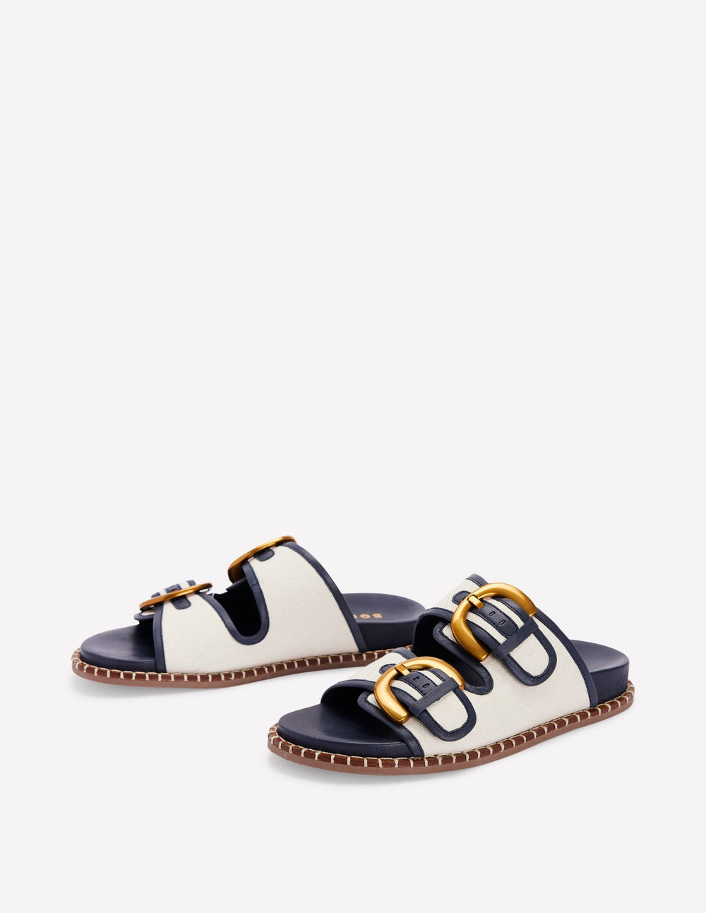 Alberta Footbed Sandals - Ivory/Navy