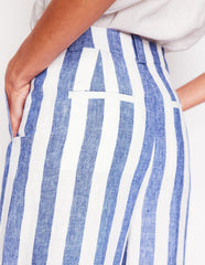 Westbourne Linen Pants - Bright Blue Stripe