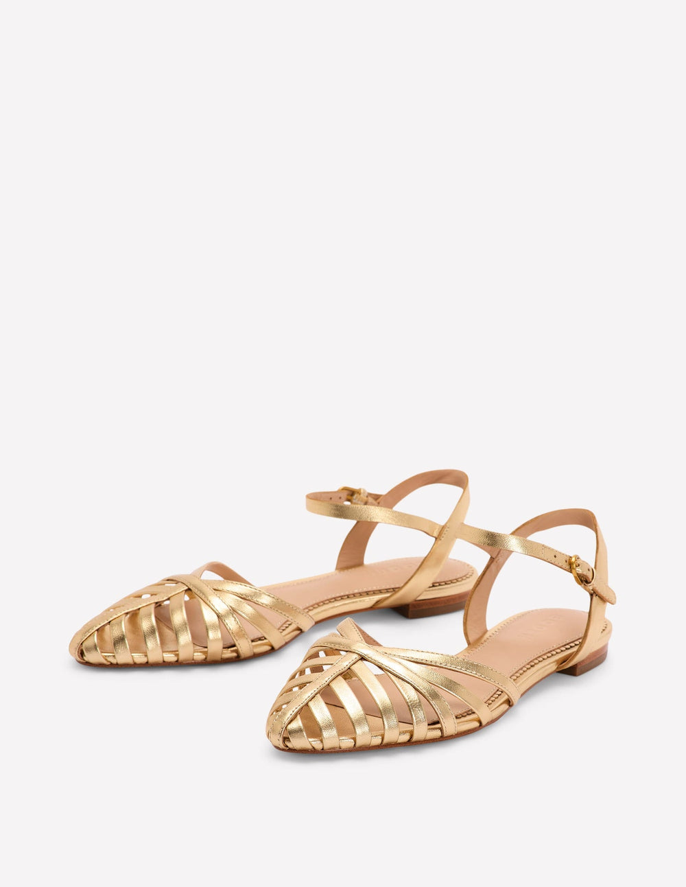 Multi Strap Pointed Sandals - Gold