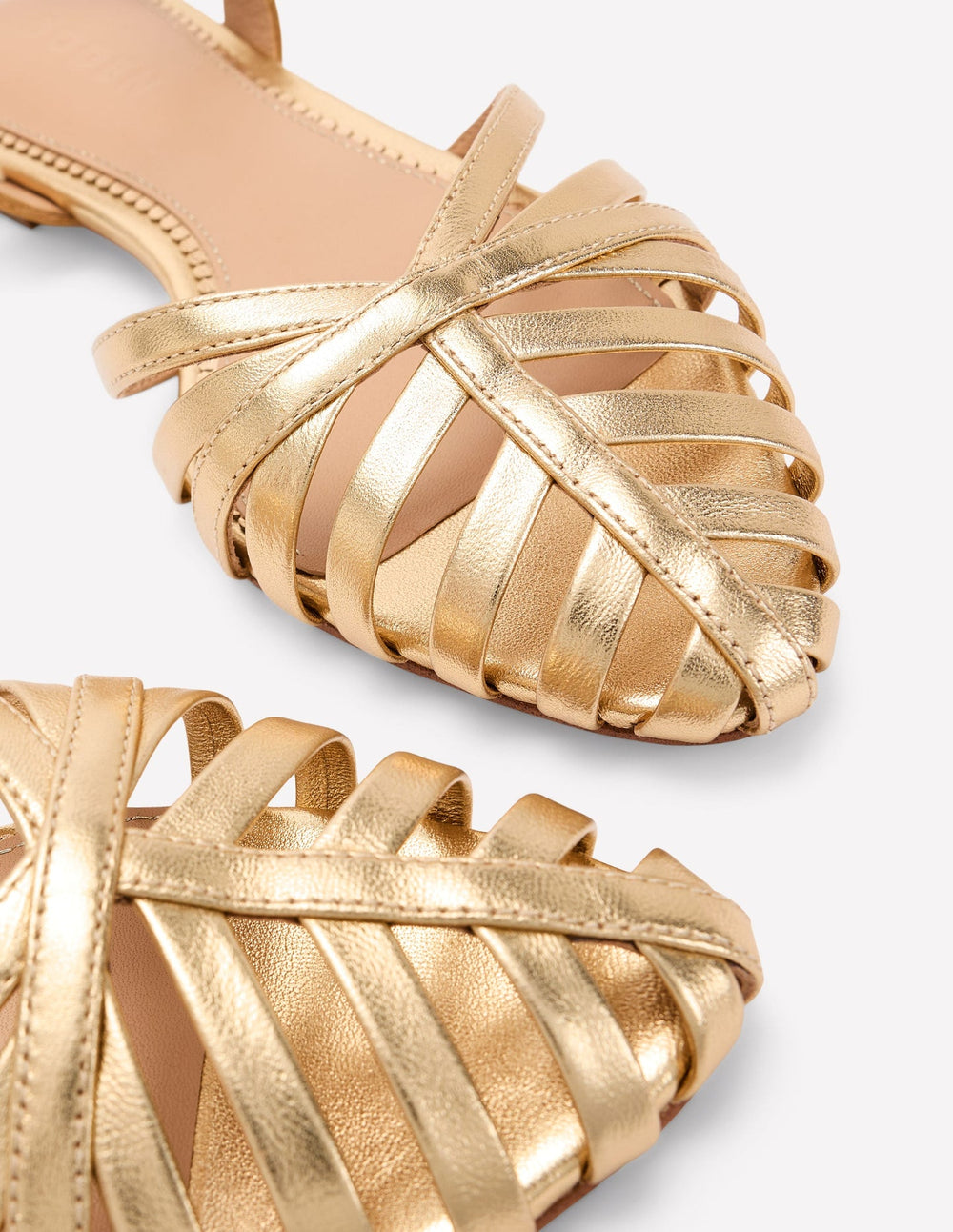 Multi Strap Pointed Sandals - Gold