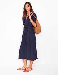 Sofia Trim Jersey Midi Dress - Navy