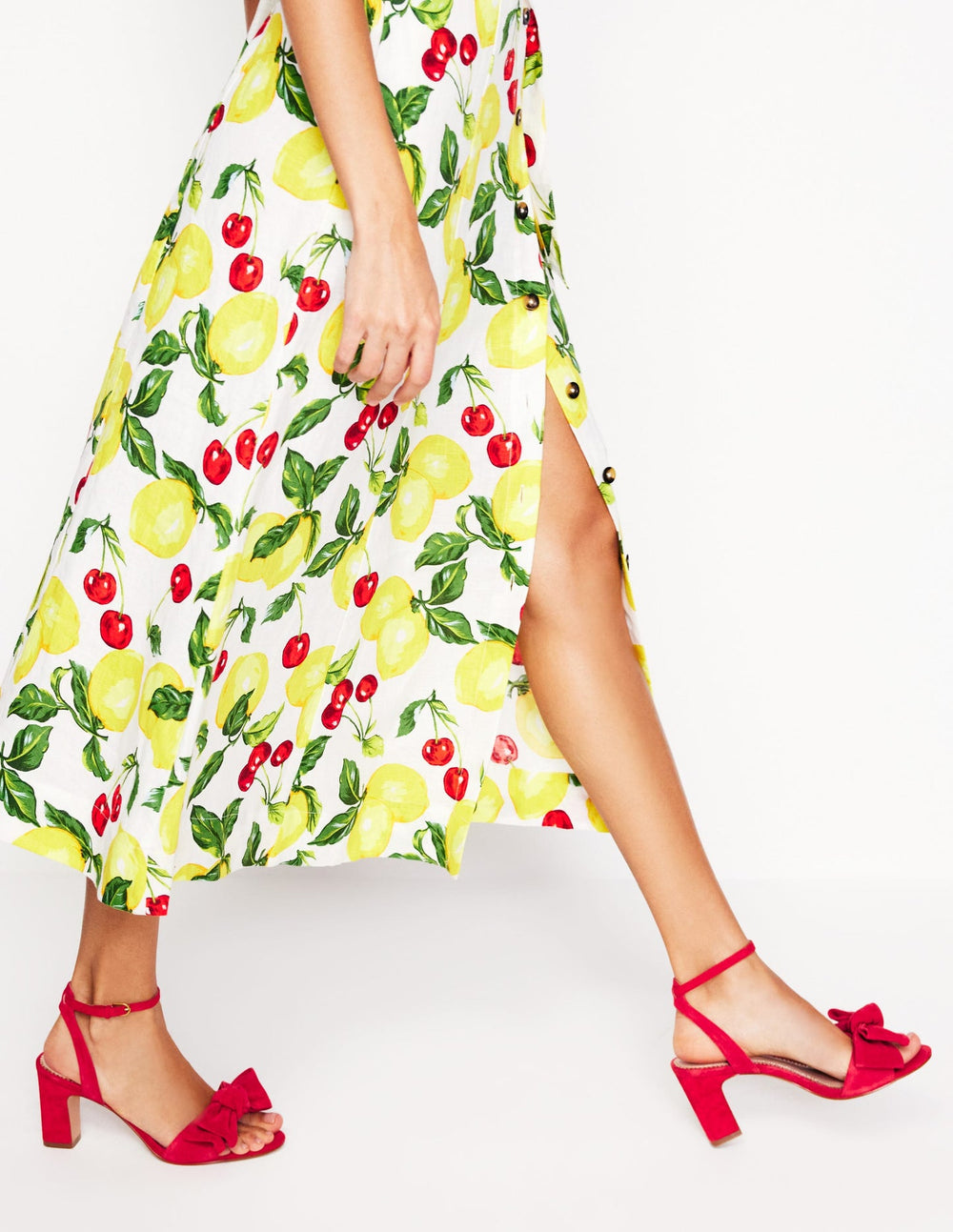 Bow Heeled Sandals - Hibiscus