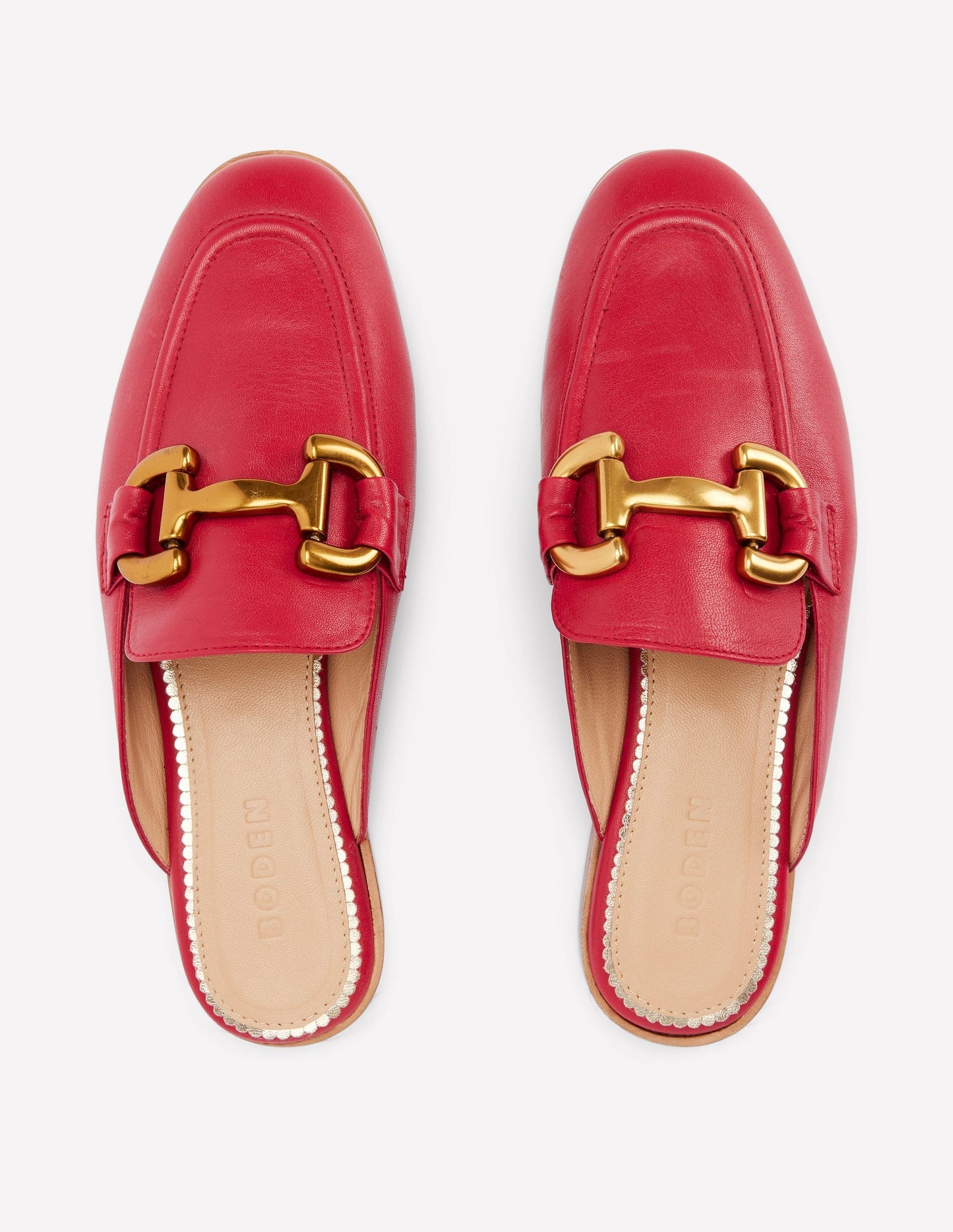 Iris Snaffle Mule Loafers - Red