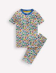 Snug Short John Pajamas - Multi Sharks