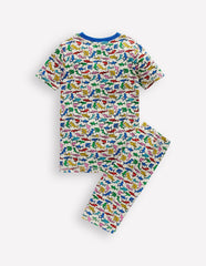 Snug Short John Pajamas - Multi Sharks
