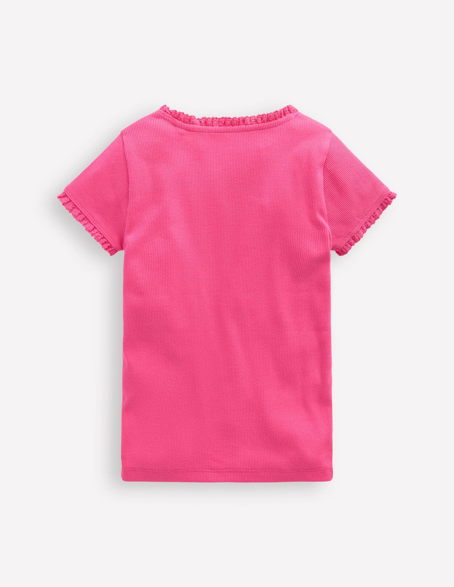 Short Sleeve Ribbed T-shirt - Flamingo Pink