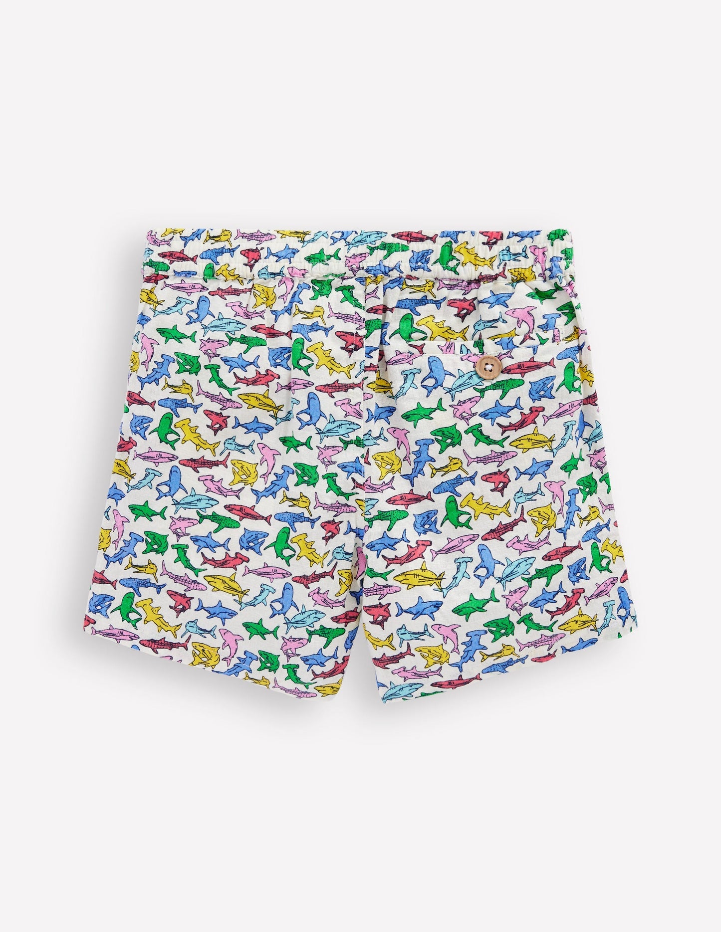 Cotton Linen Shorts - Multi Micro Sharks