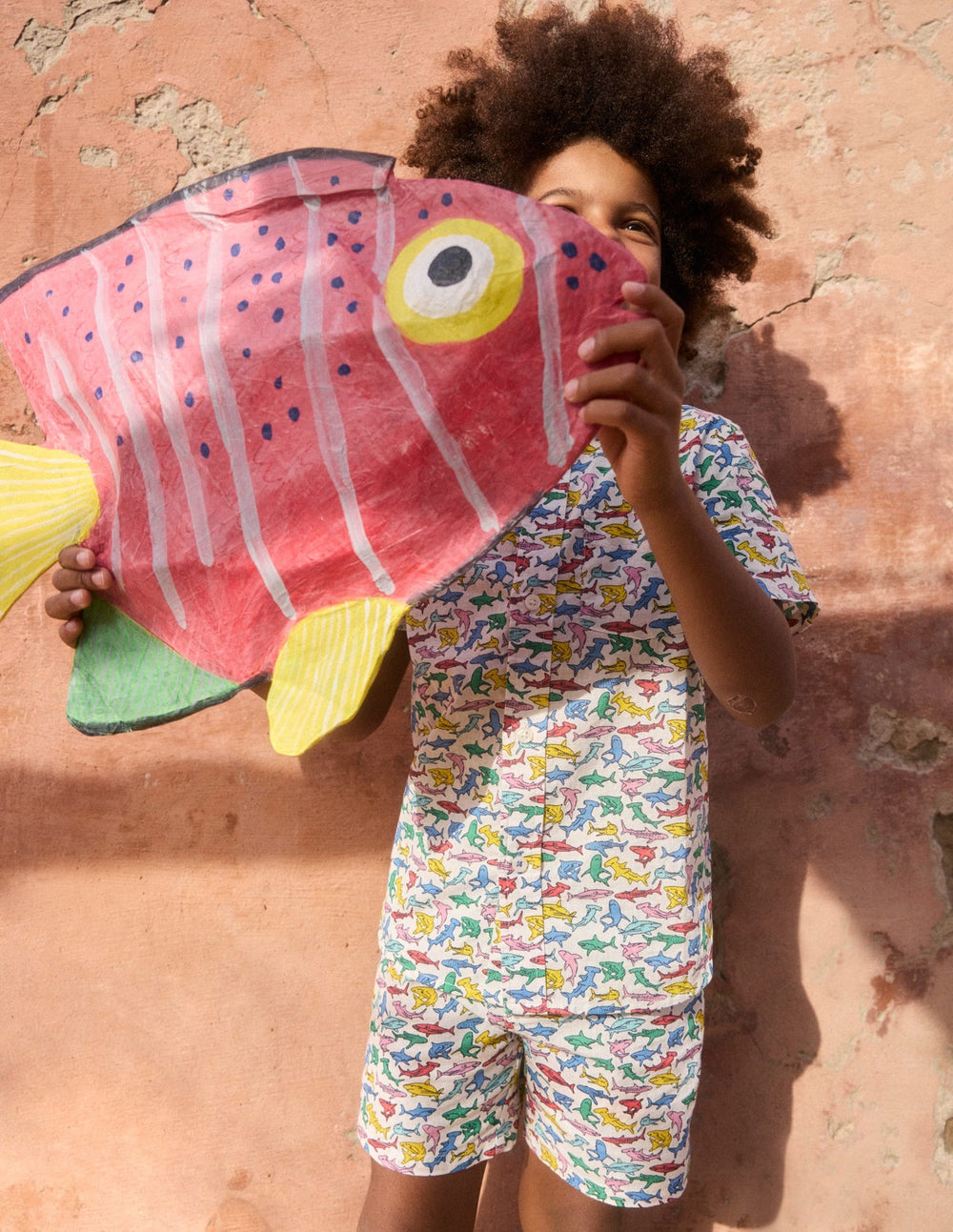 Cotton Linen Shorts - Multi Micro Sharks