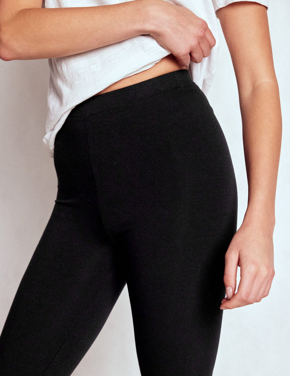 High Rise Jersey Leggings - Black