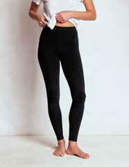 High Rise Jersey Leggings - Black
