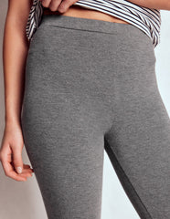 High Rise Jersey Leggings - Charcoal Marl
