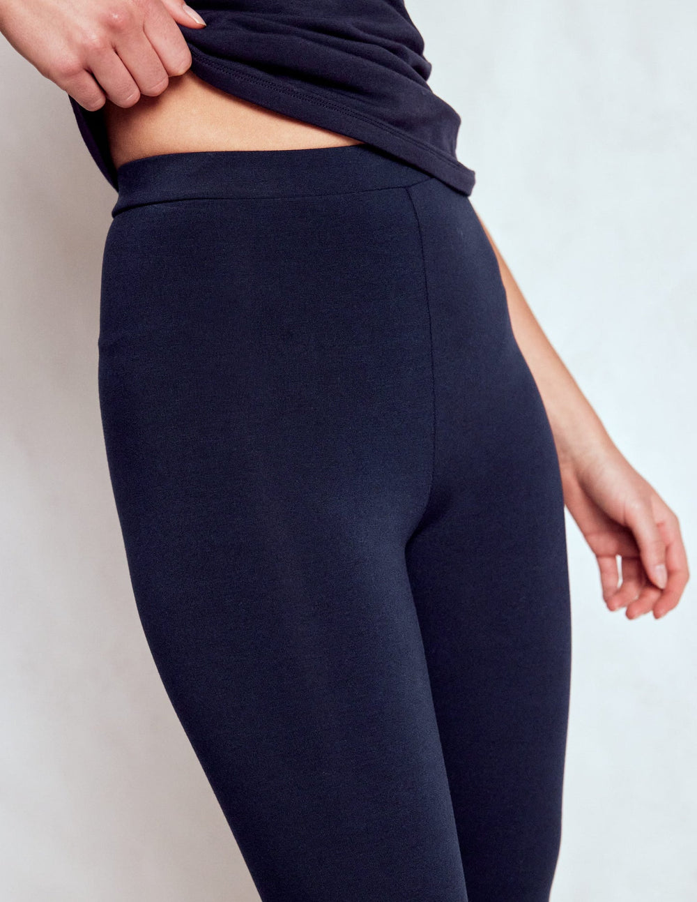 High Rise Jersey Leggings - Navy