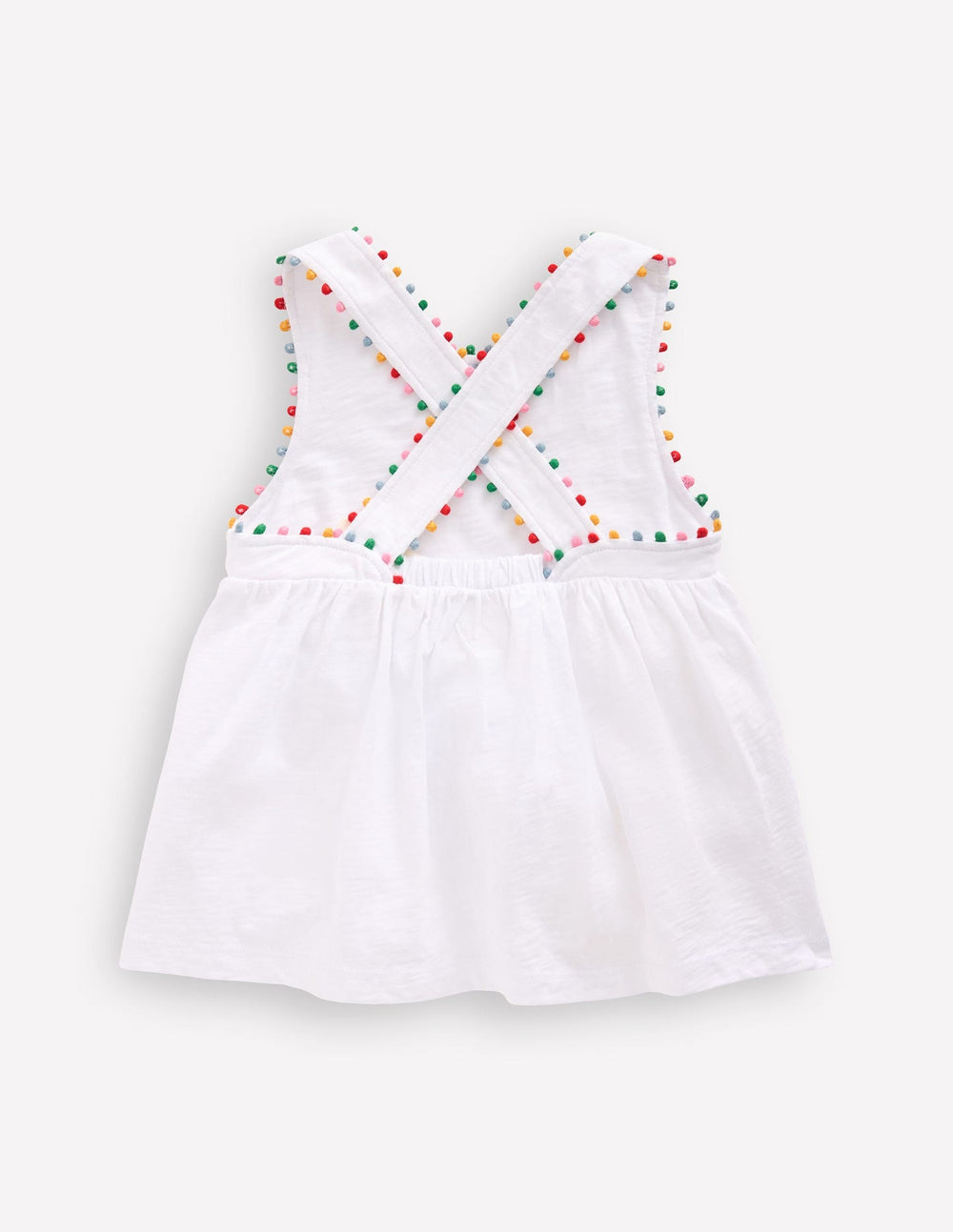 Cross - back Pom Top - White