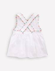 Cross - back Pom Top - White