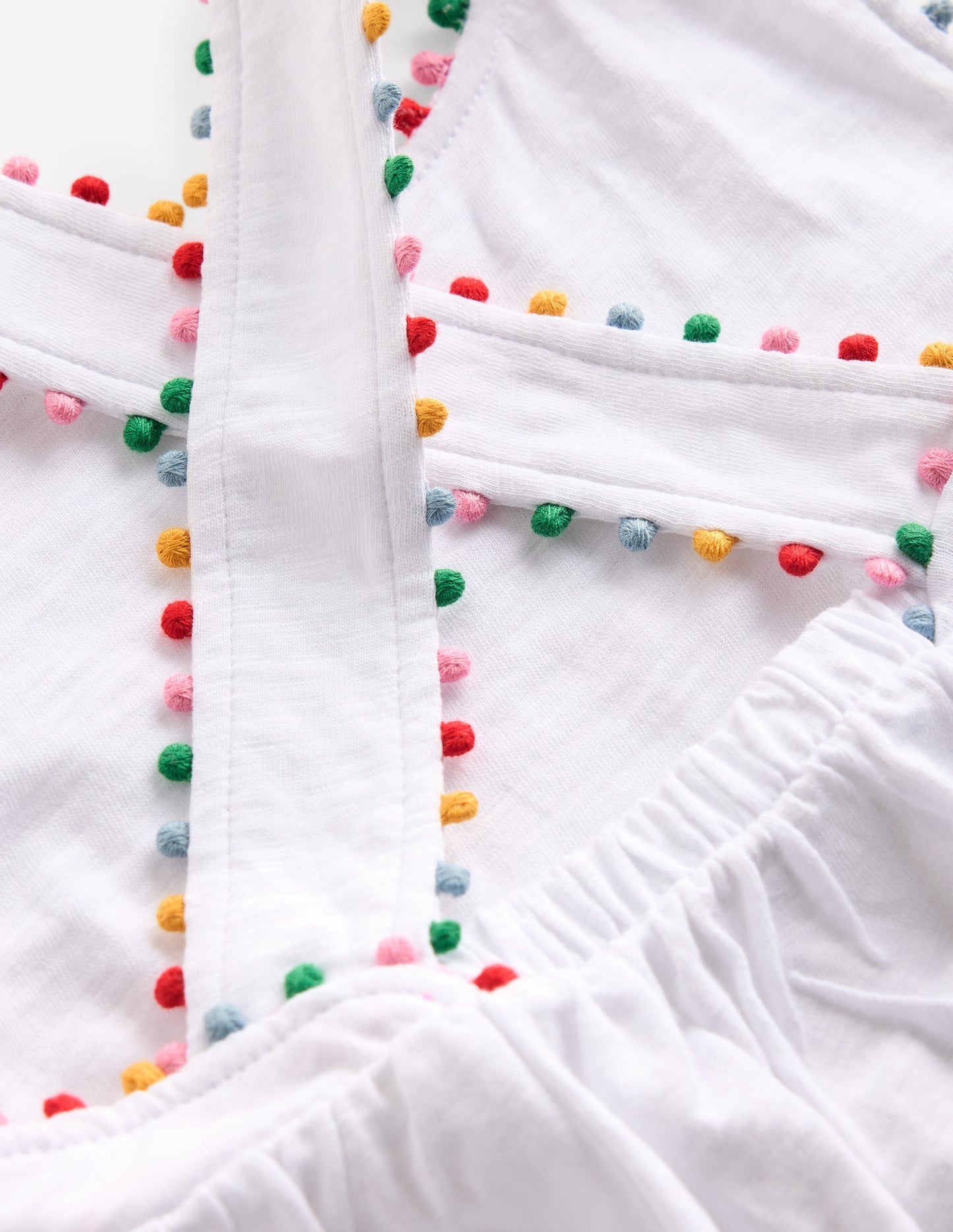 Cross - back Pom Top - White