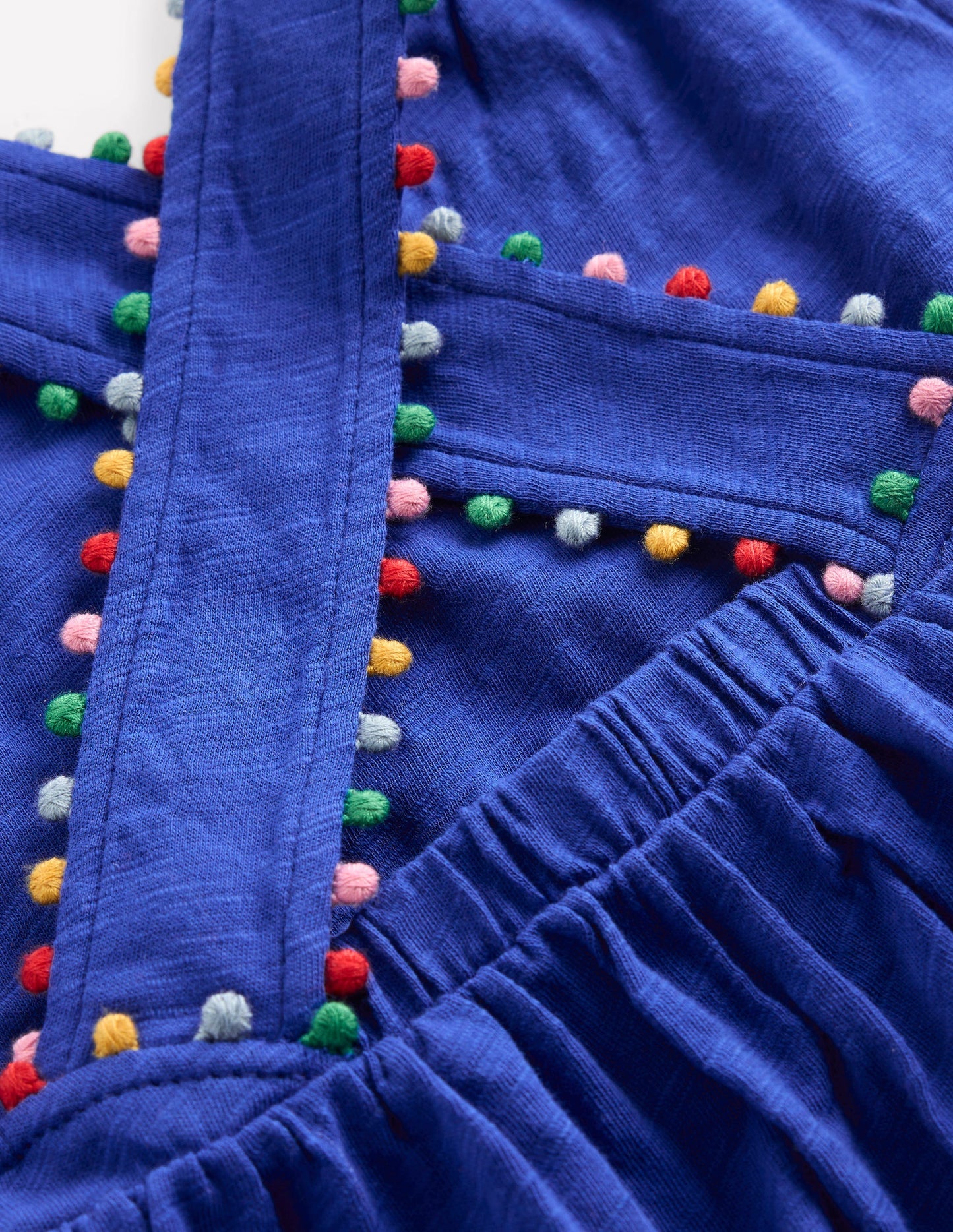 Cross - back Pom Top - Bright Blue