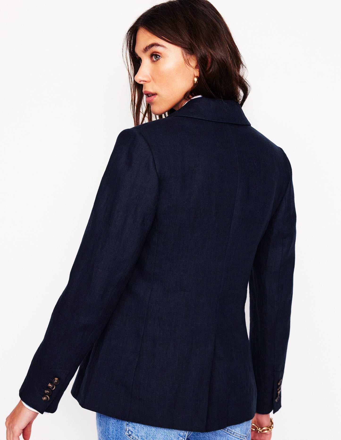 Stamford Linen Blazer - Navyy