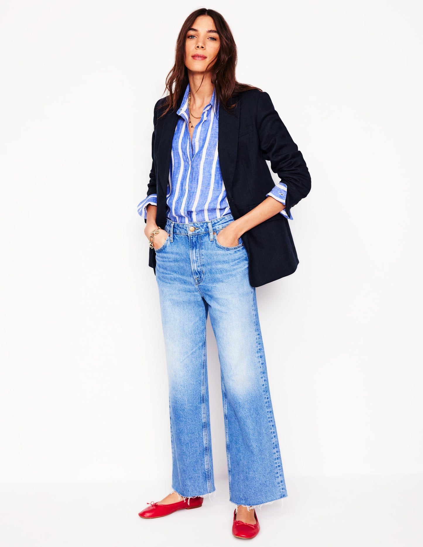 Stamford Linen Blazer - Navyy