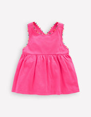 Cross - back Pom Top - Flamingo Pink