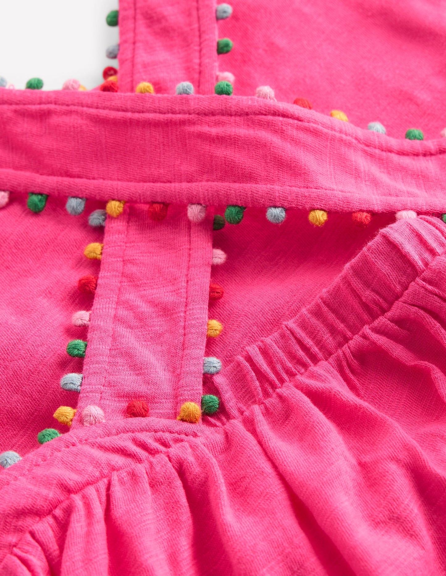Cross - back Pom Top - Flamingo Pink