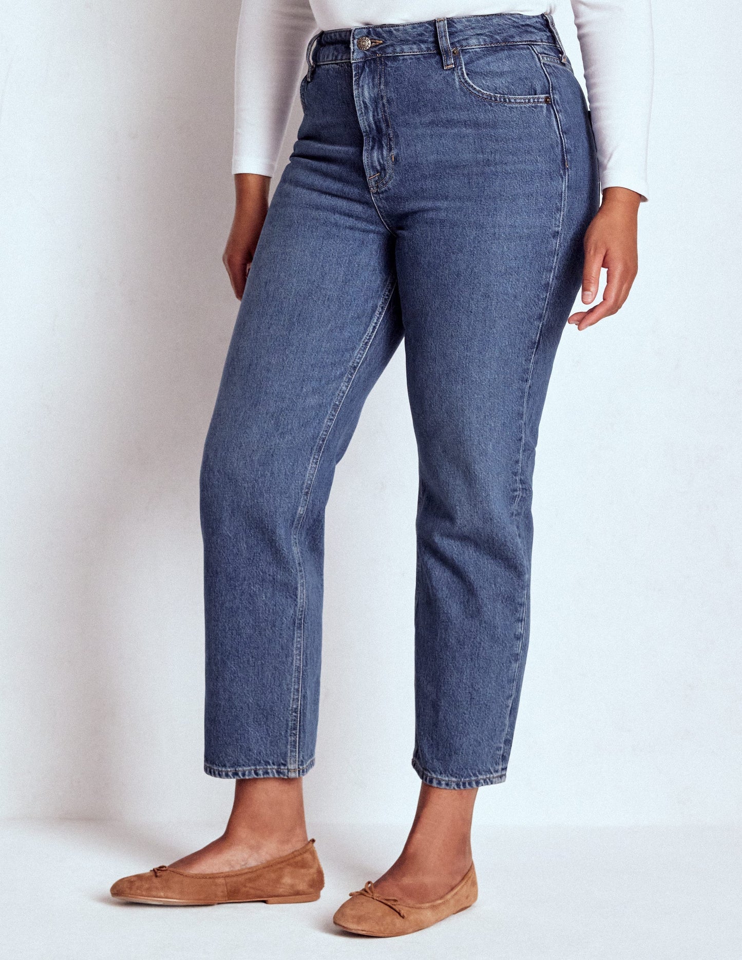 High Rise Rigid Straight Jeans - Mid Vintage