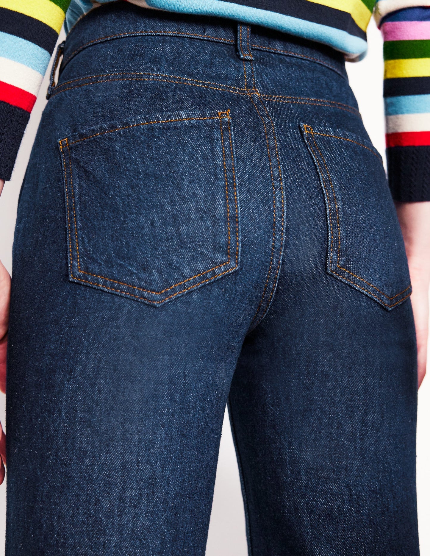 High Rise Rigid Straight Jeans - Indigo Rinse