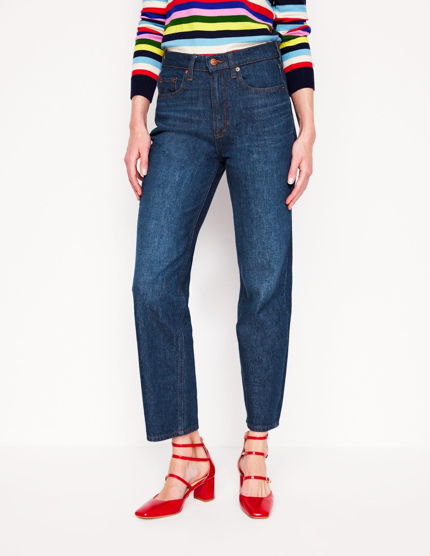 High Rise Rigid Straight Jeans - Indigo Rinse