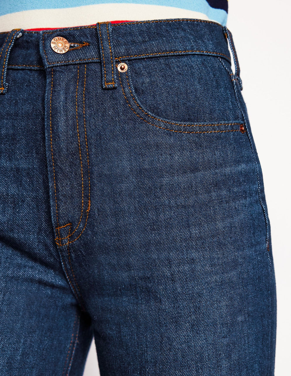High Rise Rigid Straight Jeans - Indigo Rinse