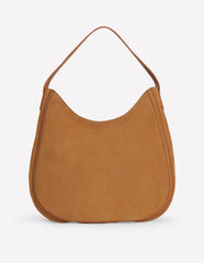 Suede Hobo Bag - Tan