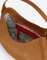Suede Hobo Bag - Tan