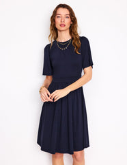 Louisa Short Jersey Dress - Navy