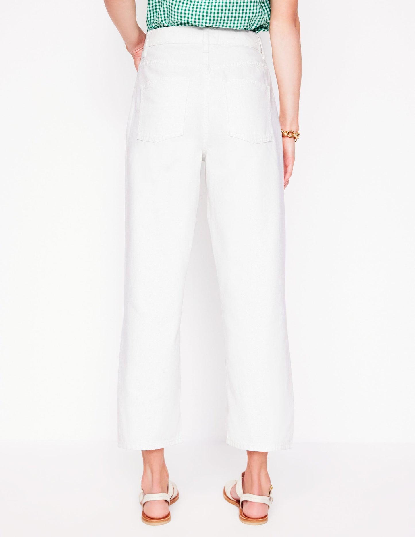 Barrel Leg Jeans - White