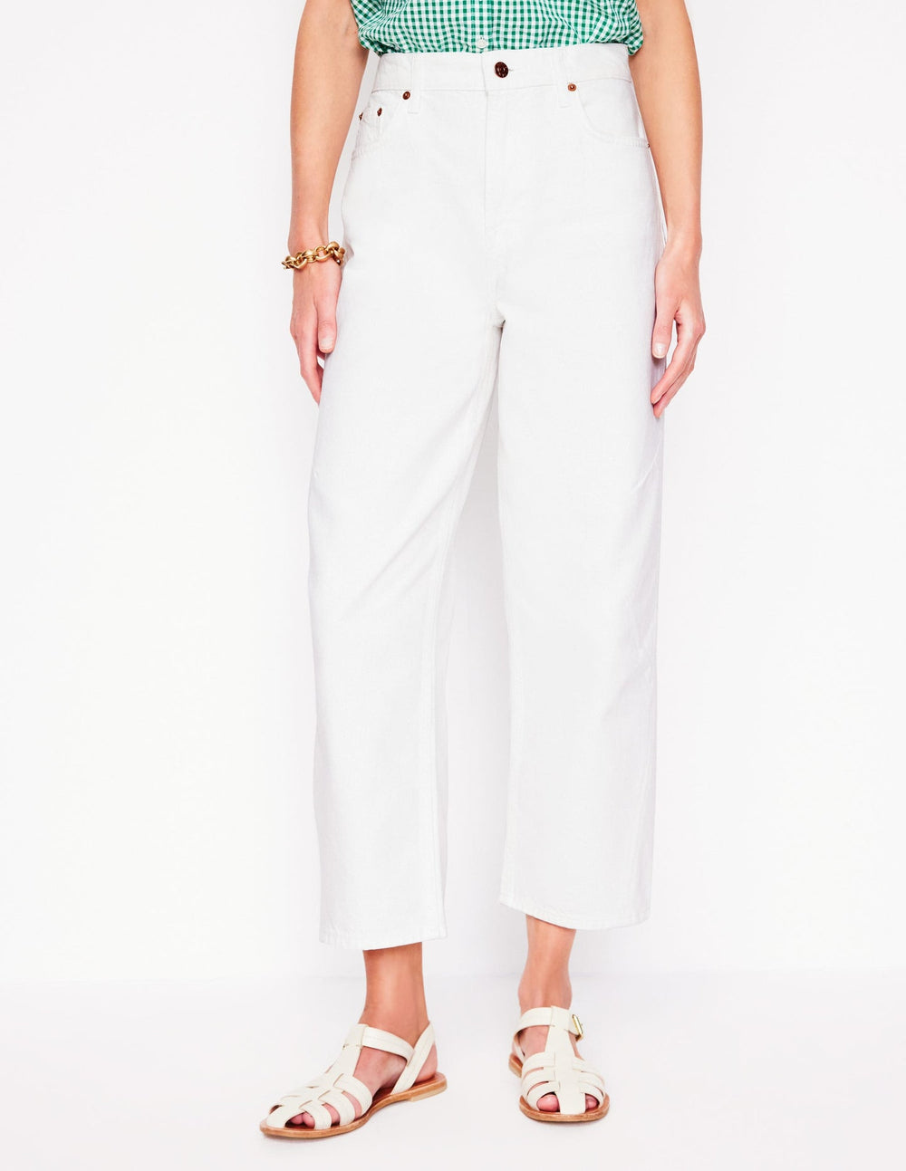 Barrel Leg Jeans - White