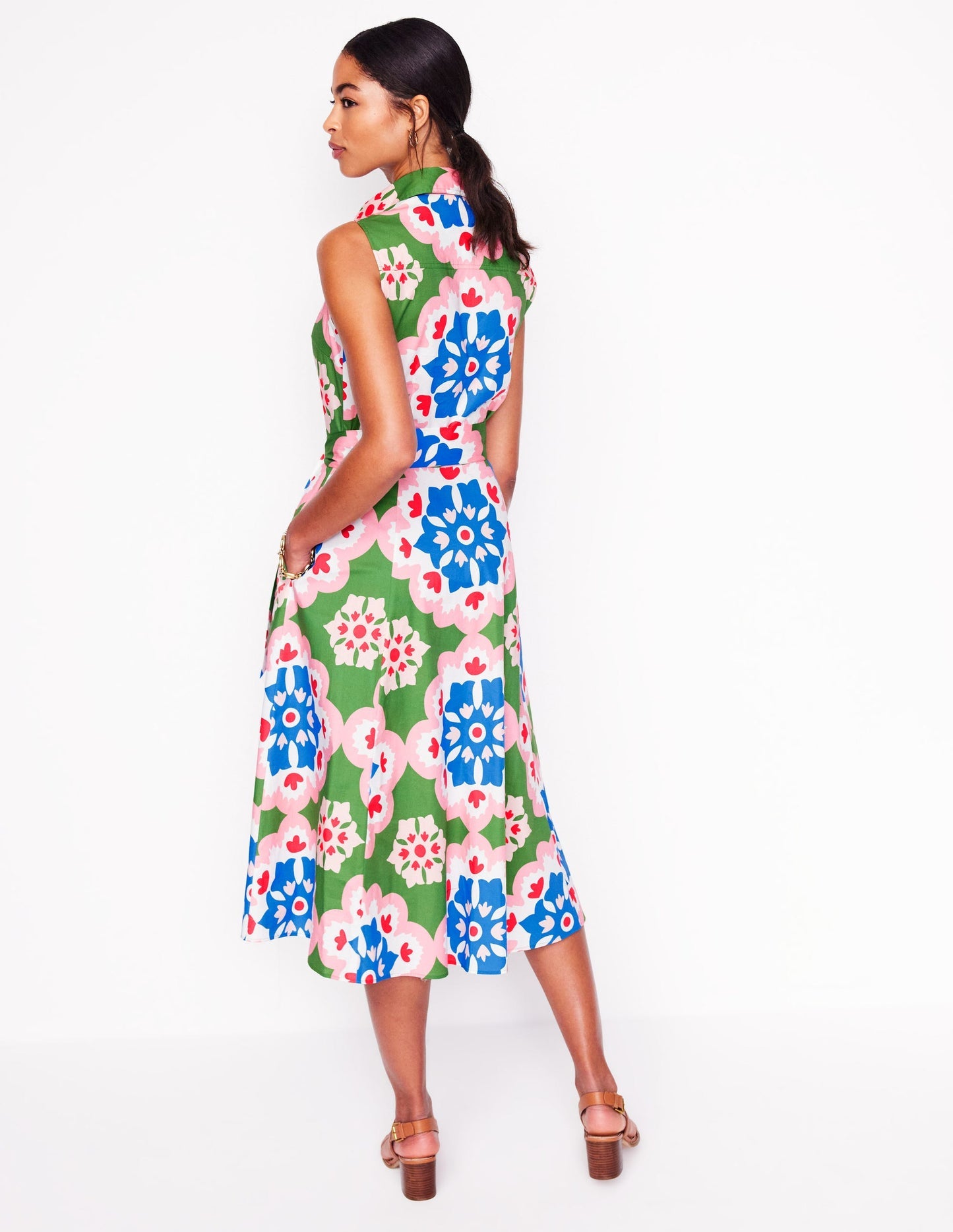 Amy Sleeveless Shirt Dress - Multi, Bloom Geo