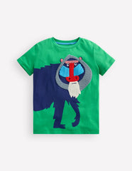 Fun Graphic T-shirt - Sapling Green Baboon